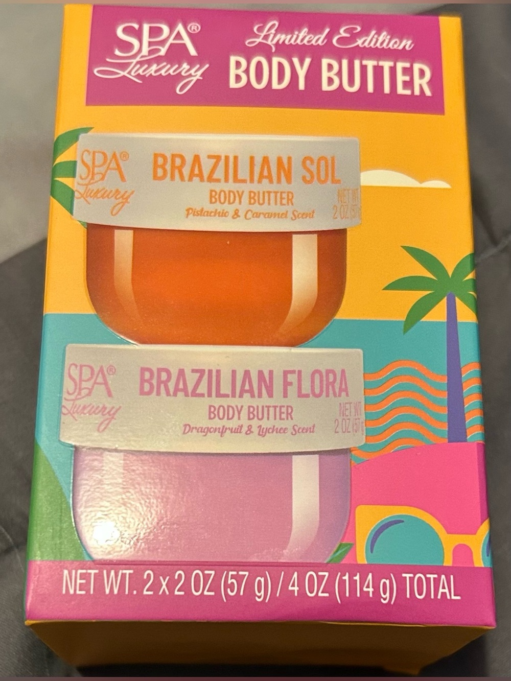 Brazilian Sol & Brazilian Flora Body Butter Duo - Orange & Pink